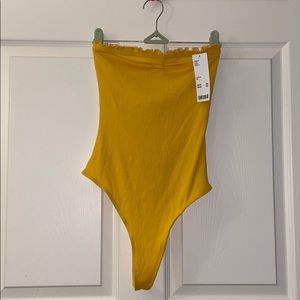 Urban Outfitters Yellow Strapless bodysuit